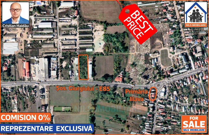 Jilava - Sos. Giurgiului - E85 Teren 4800mp  Intravilan  Utilitati